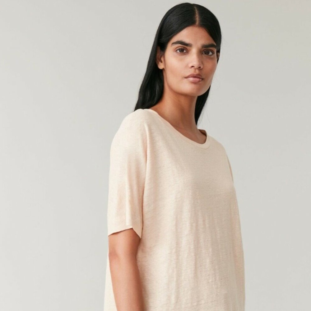 COS Oversized 100% Linen Blouse in Oat Color